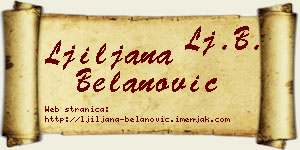 Ljiljana Belanović vizit kartica